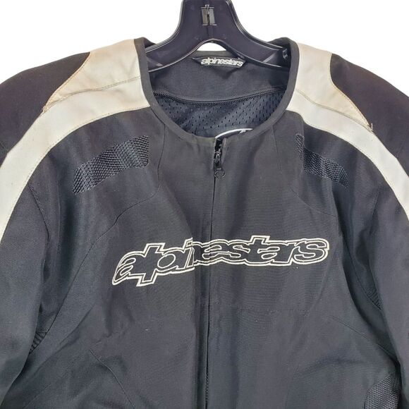 ALPINESTARS Jacket Adult XL White Black Spell Out Motorcycle Full Zip w/ Armour - Picture 3 of 14